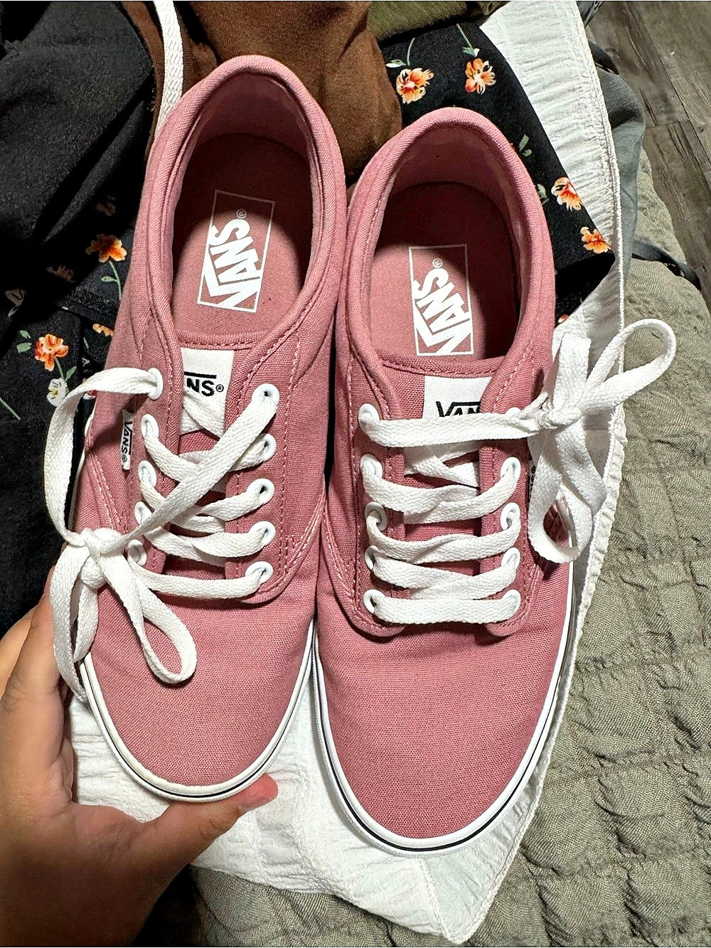 Vans Atwood Canvas Low-Top Sneakers Pink & White